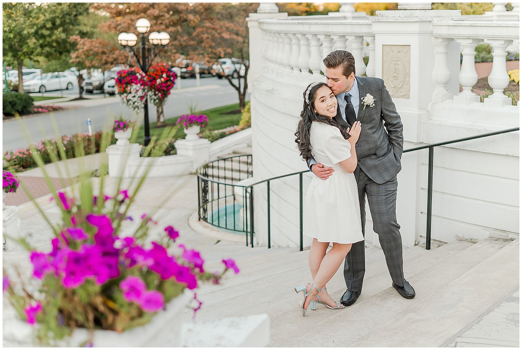 Hotel Hershey | Hotel Hershey Wedding | Intimate Hotel Hershey Wedding | Bride and Groom Poses | Bride and Groom Wedding Poses