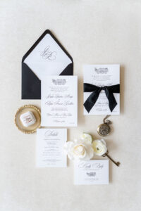 details shot of wedding stationary samples