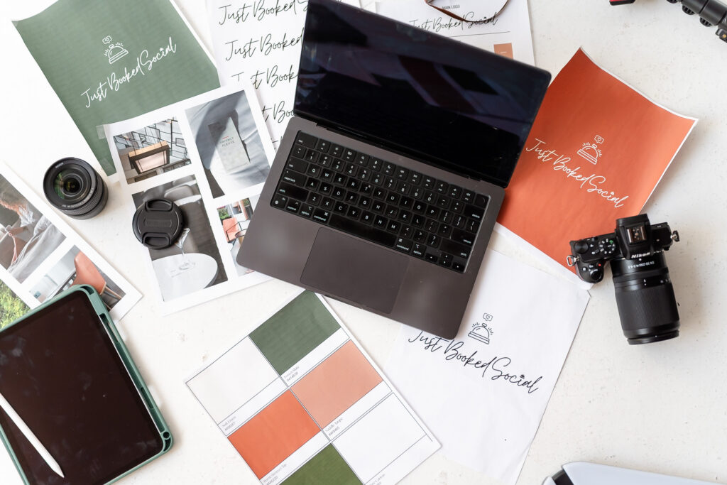 flat lay branding photos social media content creator